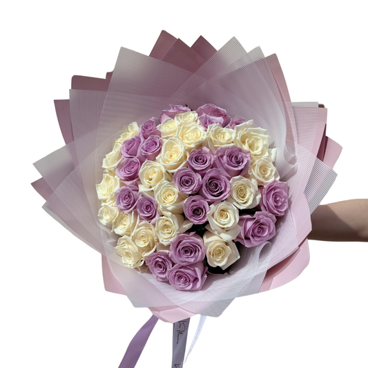 Purple and White Roses