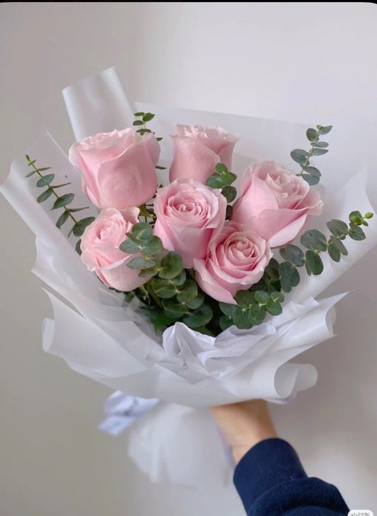 Half Dozen Bouquet + Eucalyptus - Valentine's day