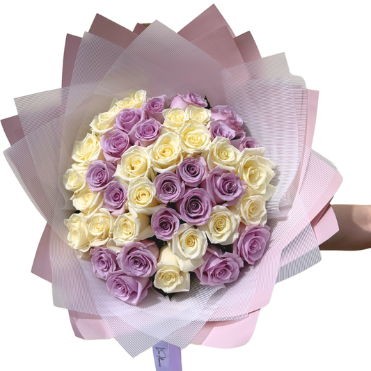Purple and White Roses