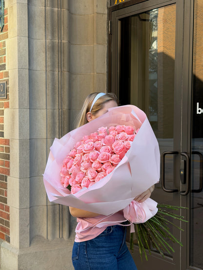 50 pink roses